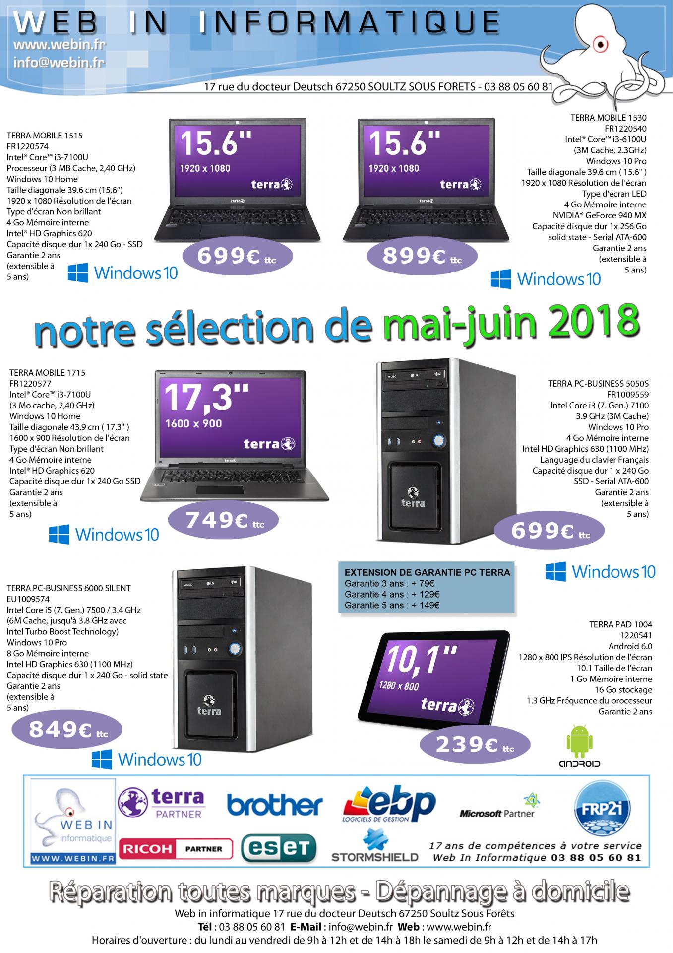Offres webin maijuin 2018